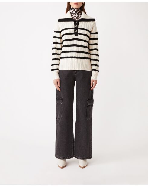 Cremefarbener Patski Wollpullover