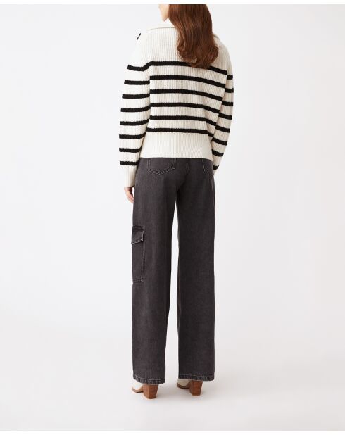 Cremefarbener Patski Wollpullover