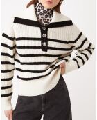 Cremefarbener Patski Wollpullover