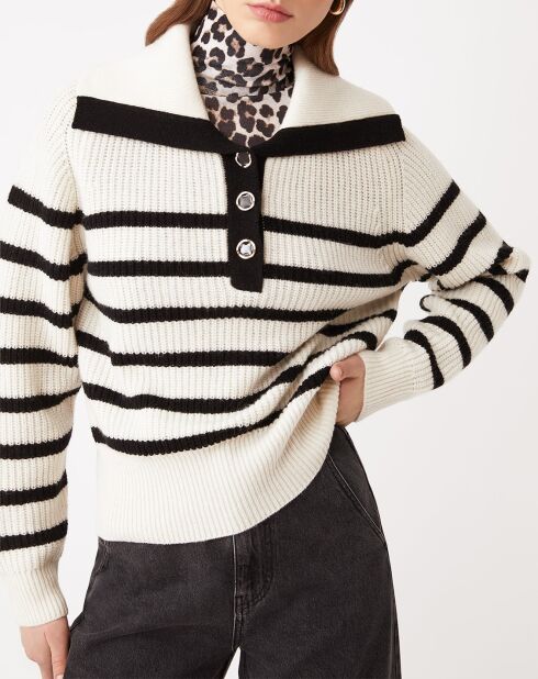 Cremefarbener Patski Wollpullover