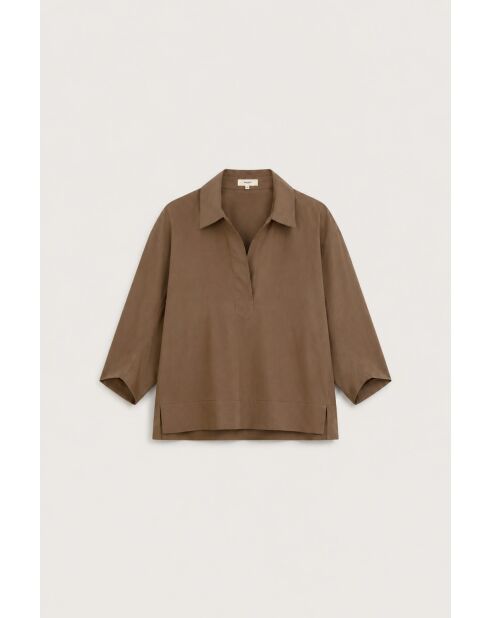 Blusa Liam de algodón camel