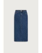 Falda elegante de algodón con jeans azules