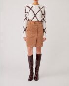 Falda Farah de algodón choco