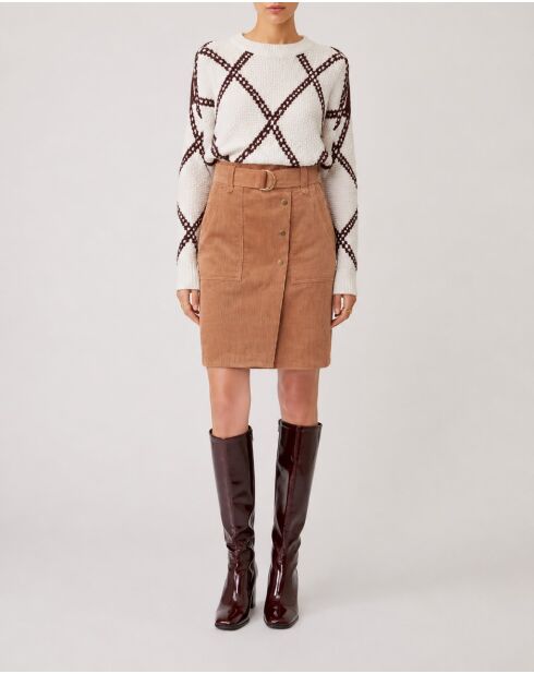 Falda Farah de algodón choco