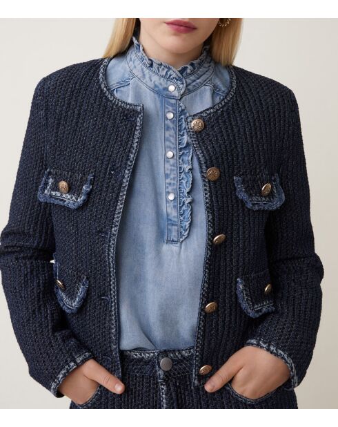 Blauwe katoenen jeansjas Diana