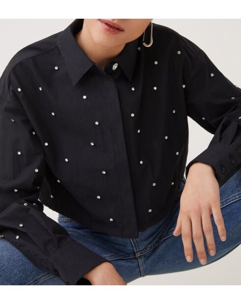 Blusa Luciole nera in cotone