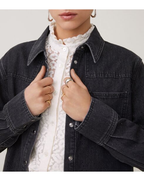 Blusa de algodón carbono Lamber