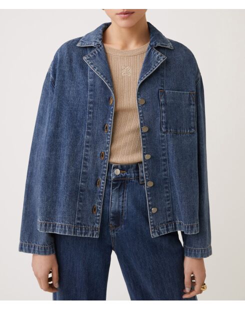 Blaue Jeansbluse Laban aus Baumwolle