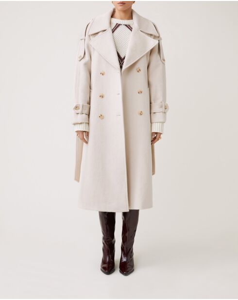 Abrigo de lana beige Emmy