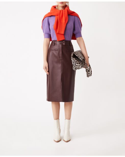 Elegante falda ciruela