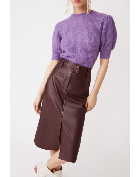 Elegante falda ciruela