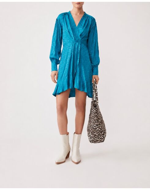 Blauwe jurk van Carrie duck