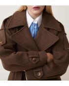 Abrigo Emmy de lana choco