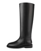 Simple Boots schwarze Lederstiefel