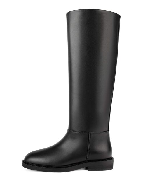 Simple Boots schwarze Lederstiefel