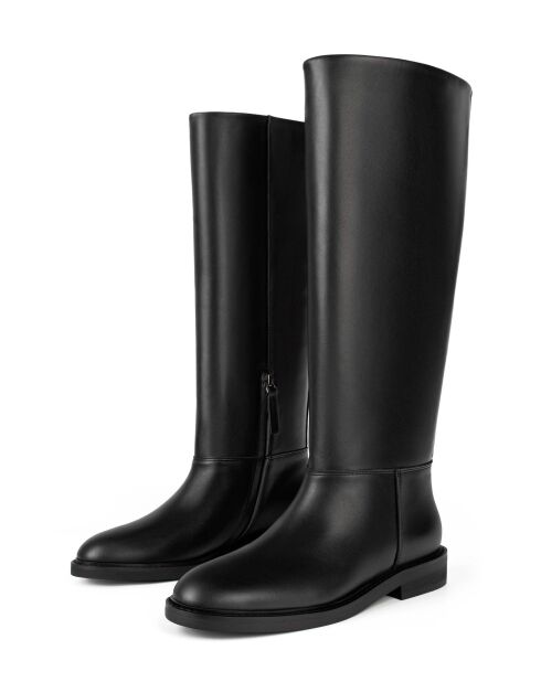 Simple Boots schwarze Lederstiefel