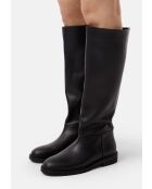 Simple Boots schwarze Lederstiefel