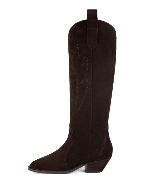Let'S Get Lost braune Stiefel aus Veloursleder