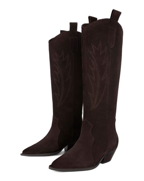 Let'S Get Lost braune Stiefel aus Veloursleder