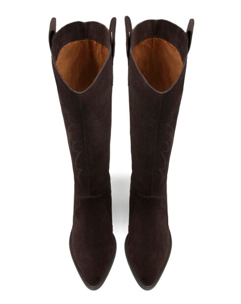 Let'S Get Lost braune Stiefel aus Veloursleder