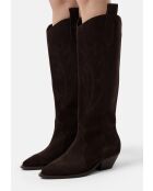Let'S Get Lost braune Stiefel aus Veloursleder
