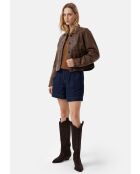 Let'S Get Lost braune Stiefel aus Veloursleder