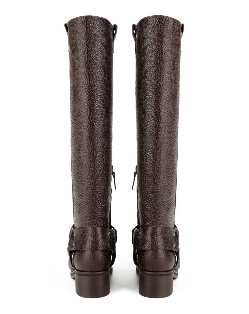 Stivali Biker Gang in pelle marrone