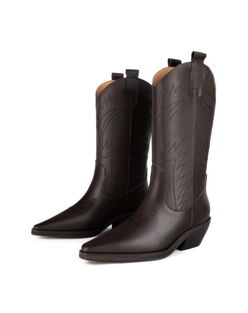 Bottes en cuir Holly Leaves marron