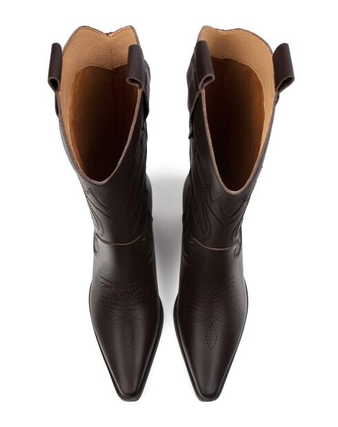 Bottes en cuir Holly Leaves marron