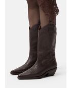 Bottes en cuir Holly Leaves marron
