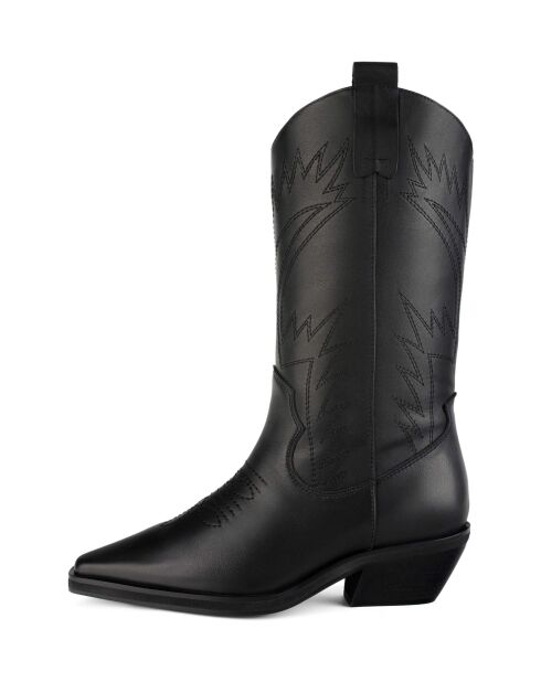 Bottes en cuir Holly Leaves noires