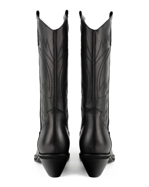 Bottes en cuir Holly Leaves noires