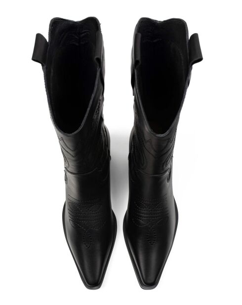 Bottes en cuir Holly Leaves noires