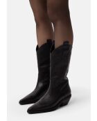 Bottes en cuir Holly Leaves noires