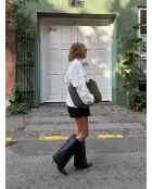 Depend On Me Schwarze Lederstiefel