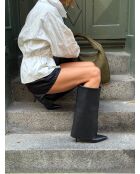 Depend On Me Schwarze Lederstiefel