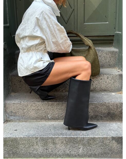 Depend On Me Schwarze Lederstiefel