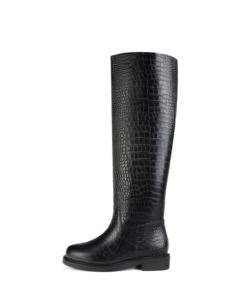 Mr Jones Maxi schwarze Lederstiefel
