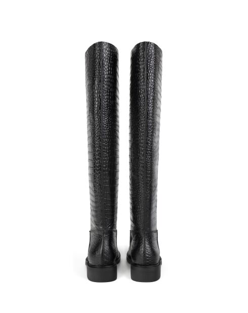 Mr Jones Maxi schwarze Lederstiefel
