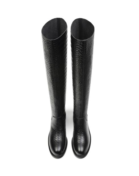 Mr Jones Maxi schwarze Lederstiefel