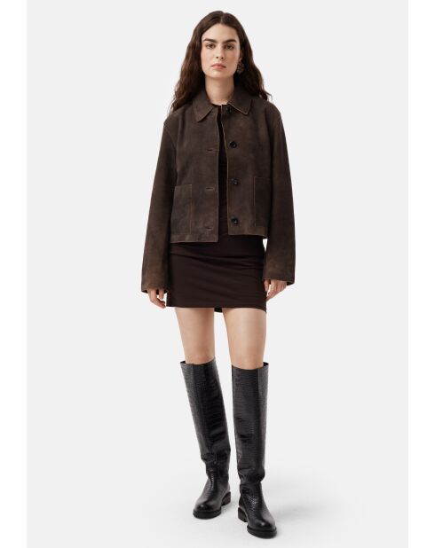 Mr Jones Maxi schwarze Lederstiefel