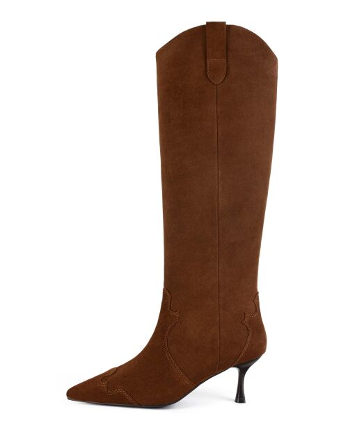 Bottes en cuir suède Pulsar caramel