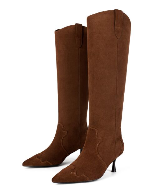 Bottes en cuir suède Pulsar caramel