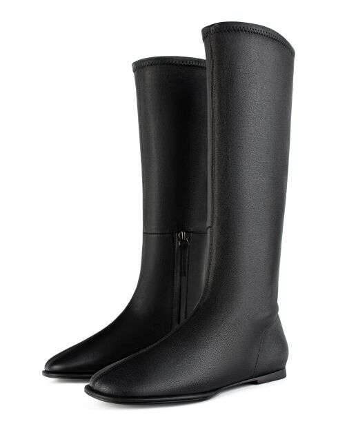 Bottes en cuir Aurora'S Shine noires