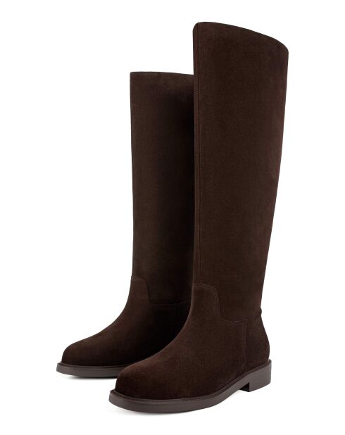 Mr Jones Maxi braune Lederstiefel