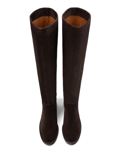 Mr Jones Maxi braune Lederstiefel