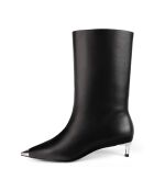 Bottes à talons en cuir Platinum Gaze noires