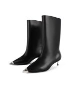 Bottes à talons en cuir Platinum Gaze noires