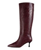 Somebody Told Me Stiefel aus burgunderfarbenem Leder