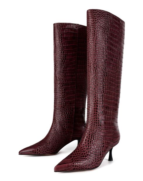 Somebody Told Me Stiefel aus burgunderfarbenem Leder